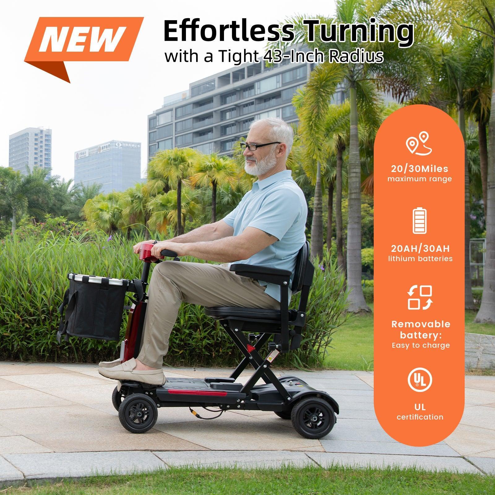 Mbxcooter MS20-F Lightweight Foldable Mobility Scooter | 46 lbs | 330 lbs Capacity
